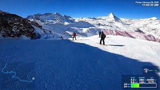 Zermatt Matterhorn Ski Run Hohtälli  Zermatt [upl. by Jermaine]