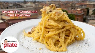 How to Make SPAGHETTI CARBONARA Approved by Romans [upl. by Ytsenoh986]