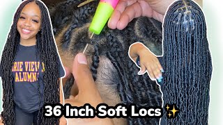 Soft Locs Tutorial NO KNOT METHOD Step By Step  36 inches long [upl. by Irej821]