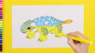 How to draw Bumpy Ankylosaurus Jurassic World Camp Cretaceous [upl. by Anelahs]