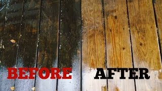 How To Clean A Wood Deck  The Easy Way [upl. by Eimmaj]