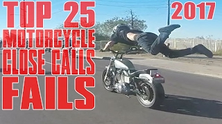 TOP 25 Motorcycle FAILS Close Calls Compilation Video Moto FAIL  Street Bike Crash Close Call SAVES [upl. by Nymzaj]