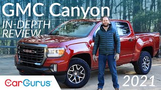 2021 GMC Canyon Review GMCs Goldilocks truck  CarGurus [upl. by Cyna]