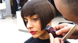 SUPER HAIRCUT SHORT UNDERCUT BOB WITH BANGS [upl. by Musihc]