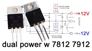 dual power circuit using 7812 7912 voltage regulators for analog digital circuit experiment [upl. by Enerod]