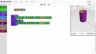 BlocksCAD Parametric Design Using Variables [upl. by Alolomo]