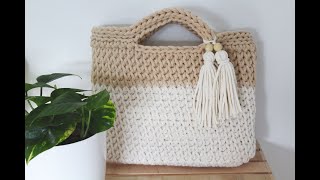 Easy crochet handbag tutorial step by step beginners friendly Torebka na szydełku ścieg ukośny [upl. by Mure256]