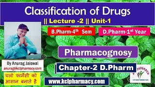 Classification of drugs  Pharmacognosy  L2 Unit1BPharm 4th sem  Chapter2 DPharm 1st Year [upl. by Guinna126]