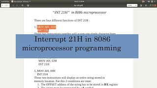 Interrupt INT 21H in 8086 microprocessor [upl. by Cline]