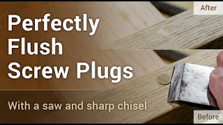 Woodworking  Perfectly Flush Screw Plugs [upl. by Petrie]