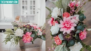 DIY Faux Flower Arrangement  Cheap amp Easy [upl. by Leggat]