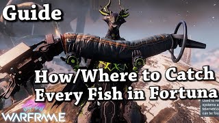 Warframe  WhereHow To Catch Every Fish In FortunaOrb Vallis Guide [upl. by Suertemed]