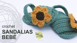 Tutorial Sandalias Bebé Crochet o Ganchillo [upl. by Lotte645]