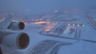 KLM 747400  OHare to Amsterdam Takeoff After Snow Storm [upl. by Rubi675]