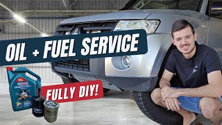 Oil and Fuel Filter change on the 32 Diesel Pajero [upl. by Milman]