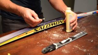 How to Mount Cross Country Ski Bindings  Skate Skis Salomon SNS Install [upl. by Grochow]