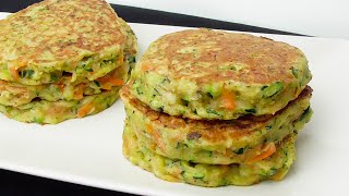 TORTITAS de CALABACÍN y ZANAHORIA  COCINA CONMIGO SALUDABLE [upl. by Funch]