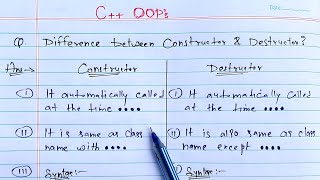 Difference between Constructor and Destructor in C in hindi  Constructor Vs Destructor [upl. by Leissam190]