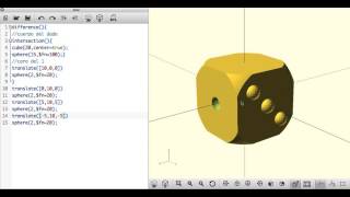 Dado diseñado en OpenSCAD [upl. by Enom]