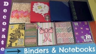 DECORATE BINDERS amp NOTEBOOKS  Back To School How To  SoCraftastic [upl. by Whitehouse]