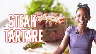 ETYS EATS How To Make Steak Tartare  French Beef Tartare [upl. by Reivazx599]