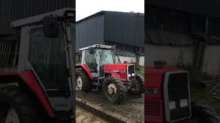 Massey 3075 Stiring and spreading slurry [upl. by Romano298]