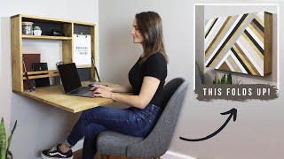 How To Build A Fold Down Wall Desk  DIY Murphy Desk [upl. by Haywood]