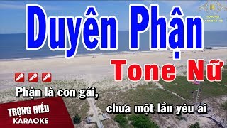 Karaoke Duyên Phận Tone Nữ Nhạc Sống  Trọng Hiếu [upl. by Sirroned915]