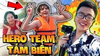 THỬ THÁCH MR VỊT VÀ HERO TEAM ĐI TẮM BIỂNSIRO PARKOUR TRÊN SÓNGSIMMY VẼ TRANH TRÊN CÁT MINI WORLD [upl. by Sulrac]