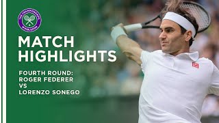 Roger Federer vs Lorenzo Sonego  Fourth Round Highlights  Wimbledon 2021 [upl. by Ylrebmit]