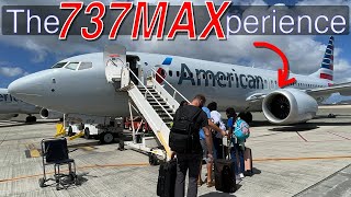 American Airlines 737 MAX First Class Review [upl. by Alolomo]