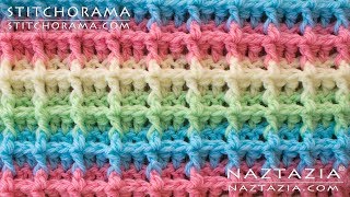 HOW to CROCHET WAFFLE STITCH  Stitchorama by Naztazia [upl. by Esilehs]