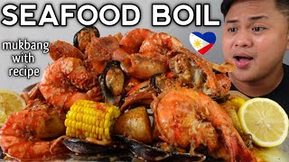 SEAFOOD BOIL  INDOOR COOKING  MUKBANG PHILIPPINES [upl. by Calise552]