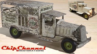 1930s Light Up Metalcraft Heinz Pickle Truck Restoration [upl. by Ardnasirk957]