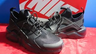 NIKE AIR HUARACHE RUN ULTRA BLACK UNBOXING amp ON FEET [upl. by Sandra]