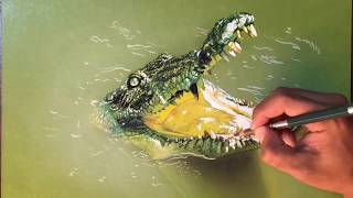 DRAWING A CROCODILE IN THE LAGOON [upl. by Synned574]