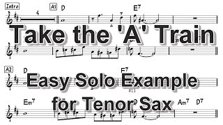 Take the A Train  Easy Solo Example for Tenor Sax [upl. by Antin]