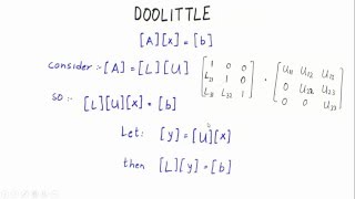 Doolittle Factorization [upl. by Eizzo532]