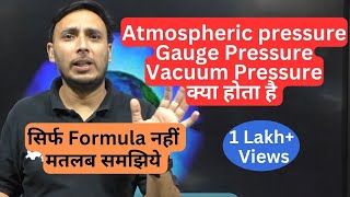 Definitions of Absolute Pressure Gauge Pressure Atmospheric Pressure and Vacuum Pressure [upl. by Kit]