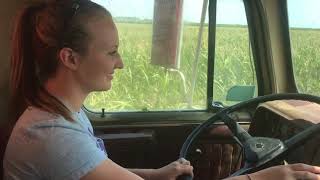 Teaching BrookeAnna How To Drive the Silage Truck [upl. by Carlita]