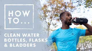 How to clean water bottles flasks and bladders  Salomon How to [upl. by Anauqat]