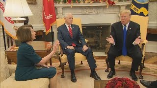 Trump Nancy Pelosi and Chuck Schumer get in fight over border wall full video [upl. by Tica]