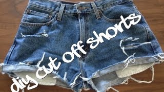 DIY shorts  How to make distressed denim jean shorts [upl. by Home895]