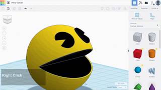 Tutorial de modelado de un PacMan en 3D con Thinkercad [upl. by Otrebla]