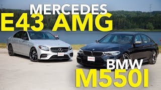 2017 MercedesBenz E43 AMG vs 2018 BMW M550i Comparison Review [upl. by Ahar595]