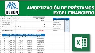 Amortización de Préstamos  Excel Financiero Parte 1 [upl. by Aig]