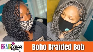 Boho Braided Bob Tutorial  Knotless Start to Finish  Braid School Ep54 [upl. by Erbas]