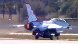 F16 Full Afterburner Takeoff amp UNRESTRICTED Climb USAF Thunderbirds [upl. by Blythe]