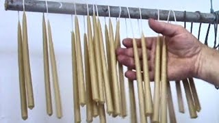 How To Make Perfect Dipped Beeswax Taper Candles In An Old Tin Can [upl. by Lachus]