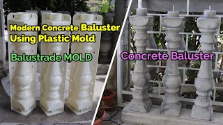 Making Modern Design Concrete Baluster using Plastics Balustrades Mold [upl. by Ettari]